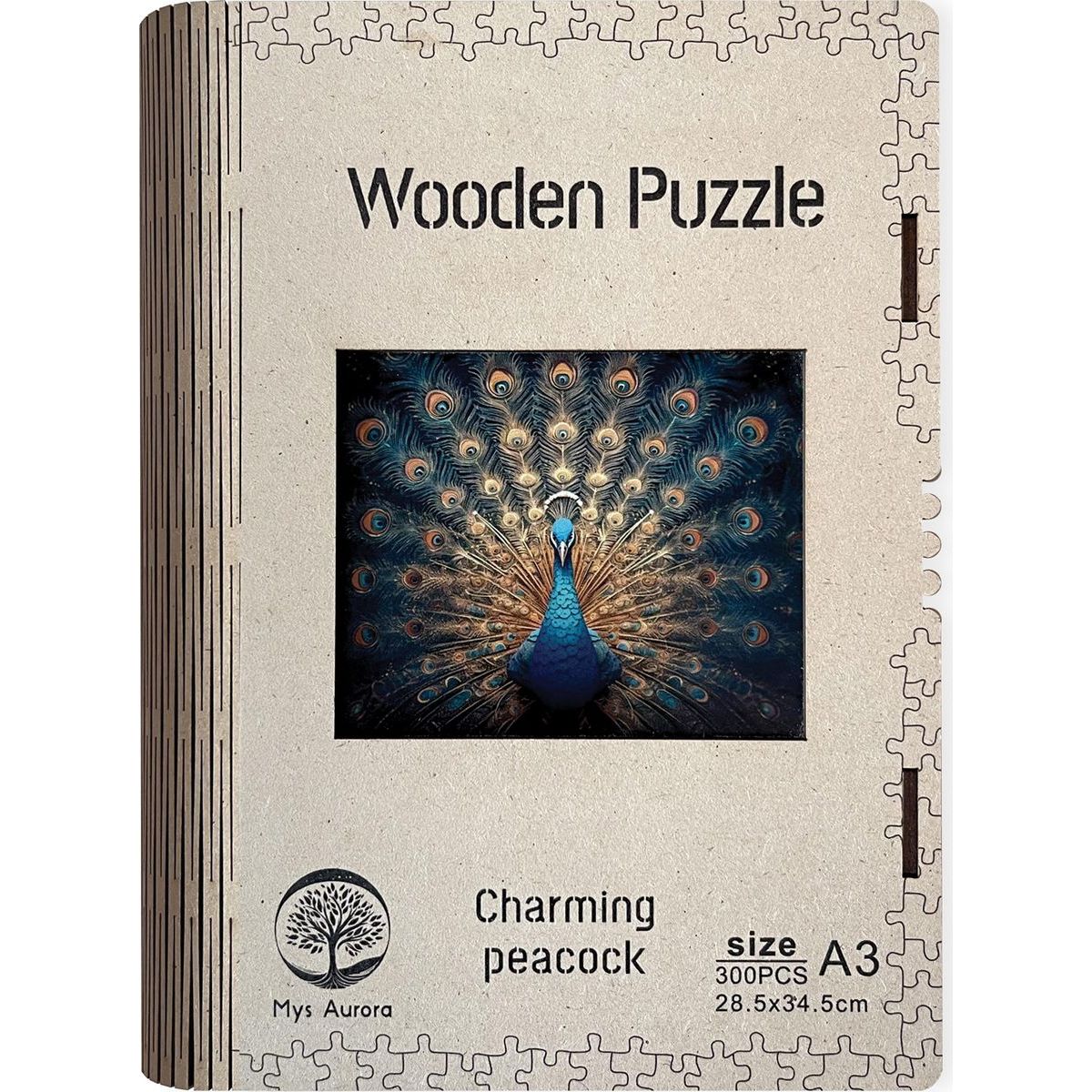 Epee Wooden puzzle Charming peacock A3