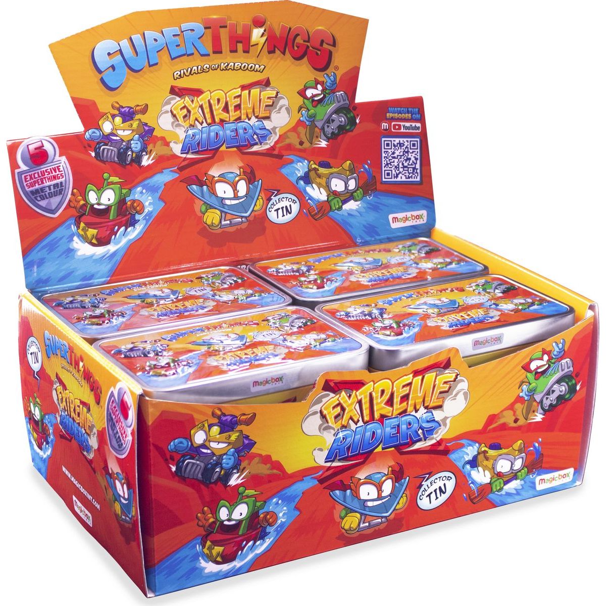 SuperThings Sada figurek Extreme Riders v plechovce