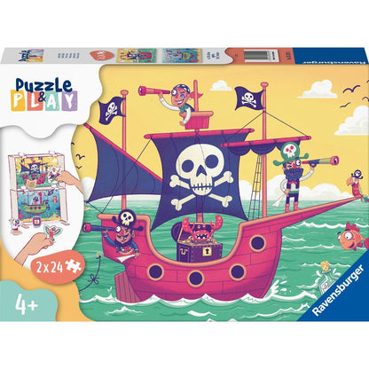 Ravensburger puzzle 055920 Puzzle & Play Piráti a země na dohled 2 x 24 dílků