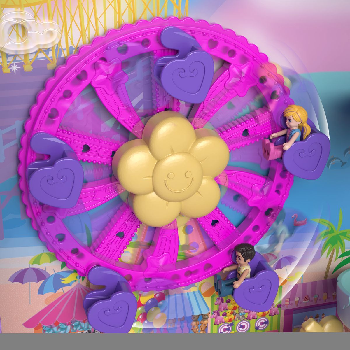 Polly Pocket Prázdninové letovisko v kufříku, 4 pidi panenky, doplňky HKV43