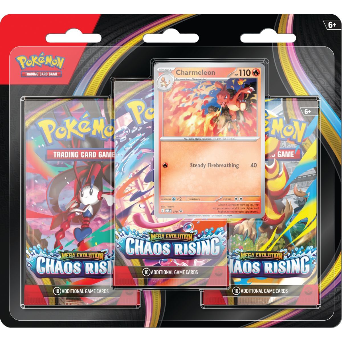 Pokémon TCG: ME04 Chaos Rising - 3 Blister Booster - Poškozený obal