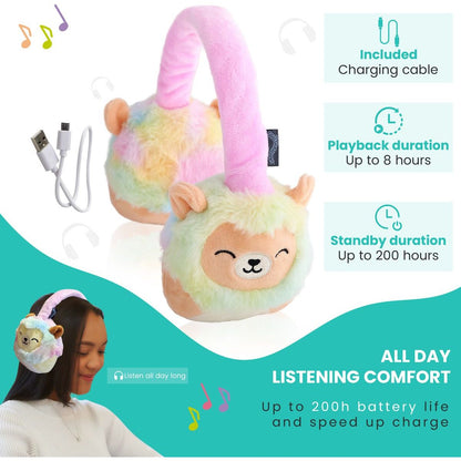 Lazerbuilt Squishmallows Plush Bluetooth Headphones - Leonard