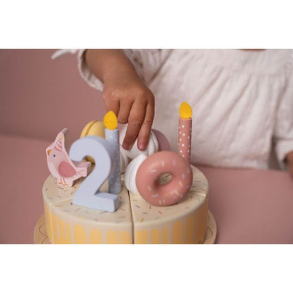 Little Dutch Narozeninový dort 26 dílů dřevěný Pink