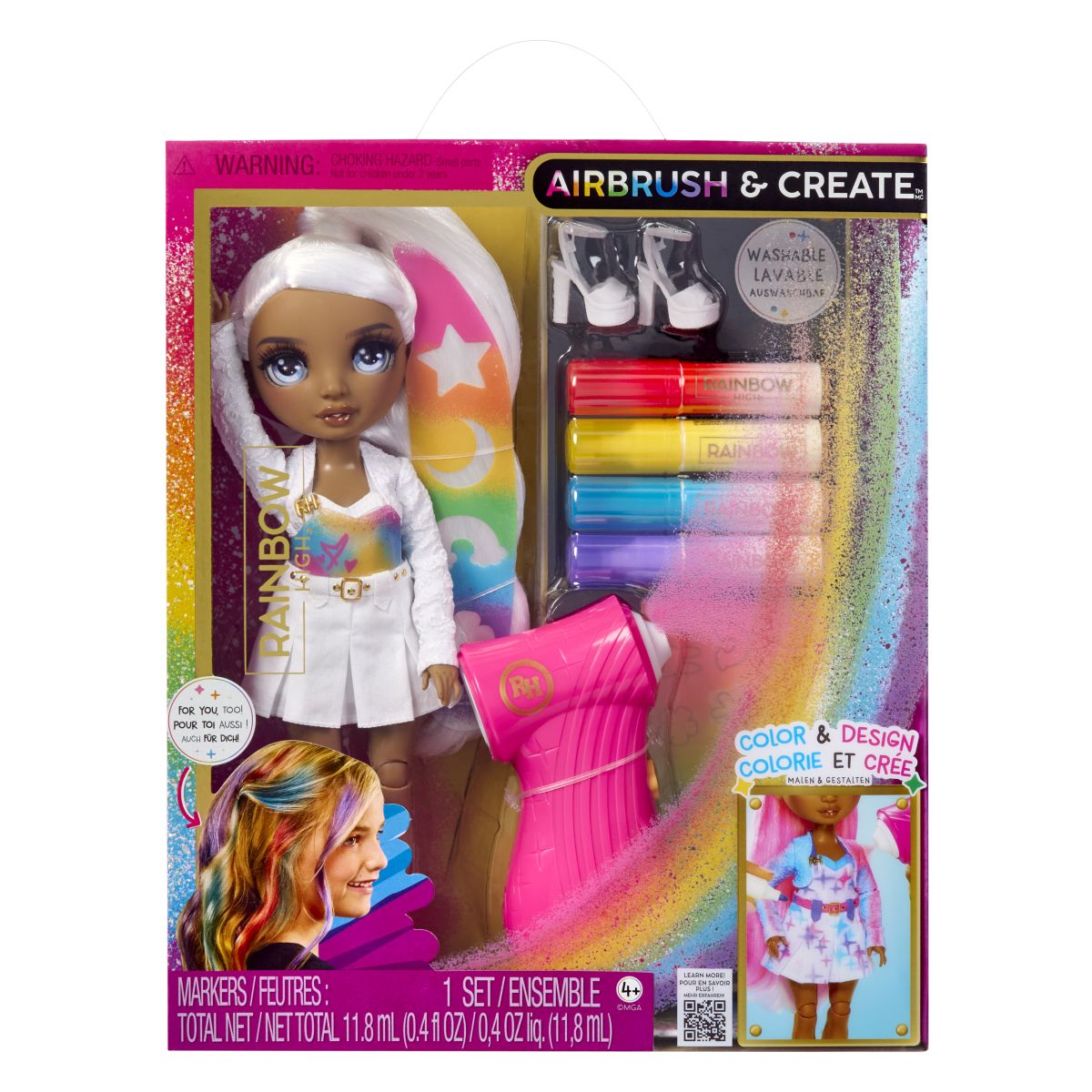 Rainbow High Air Brush panenka - šedé oči