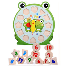 Alltoys Skládačka hodiny dřevěná žabka