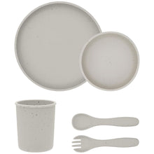 KikkaBoo Jídelní sada 5-dílná Platinum Silicone Sand