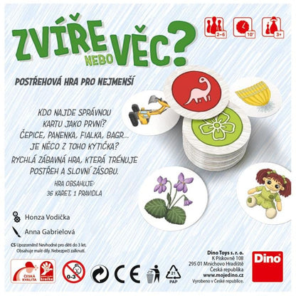 Dino zvíře nebo věc? cestovní hra
