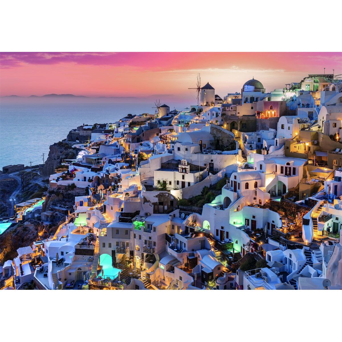 Clementoni puzzle 1000  Odstíny Santorini