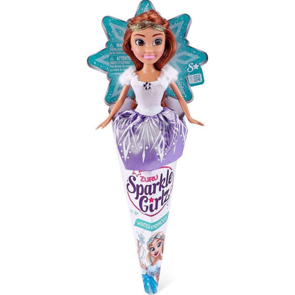 Zuru Princezna zimní Sparkle Girlz v kornoutku fialová