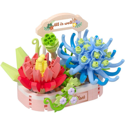 Stavebnice mini KOCO Kouzlo sukulentů plast 271ks v krabičce 11x15x6cm