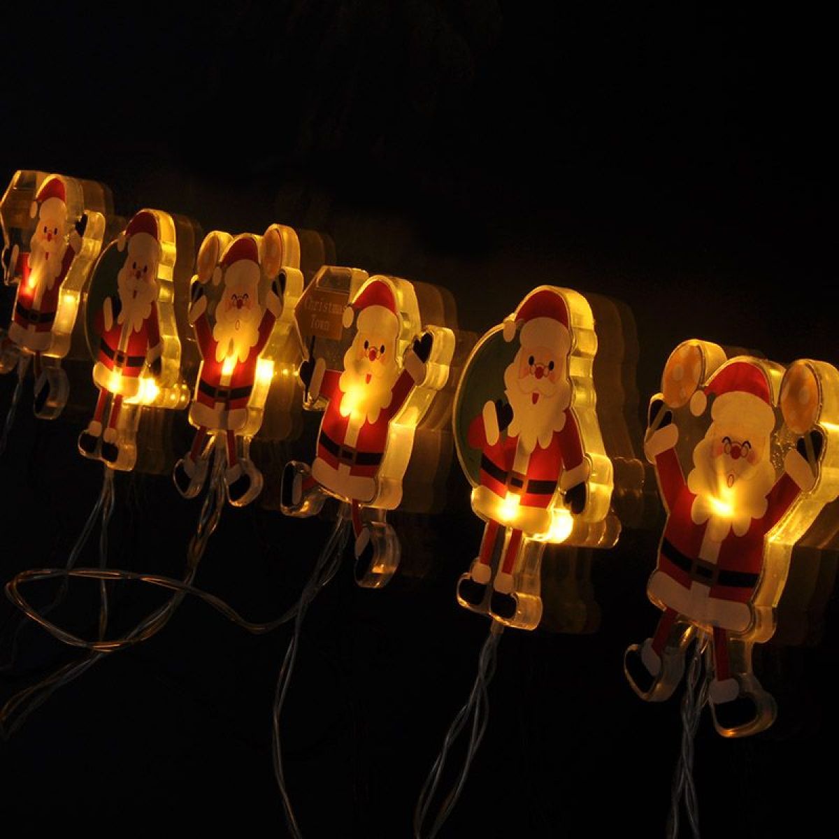 LED okenní řetěz - Santa, 6 x LED, přísavný, 120 cm, 2 x AA