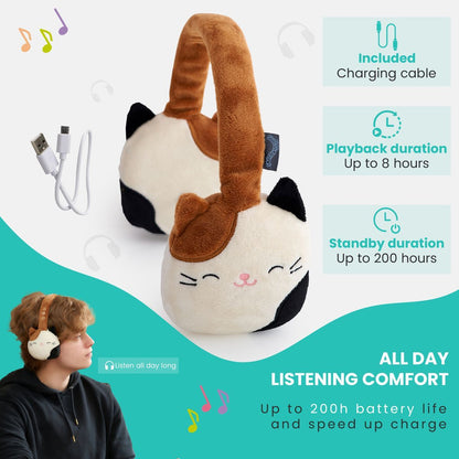 Squishmallows Plush Bluetooth Headphones - Cam