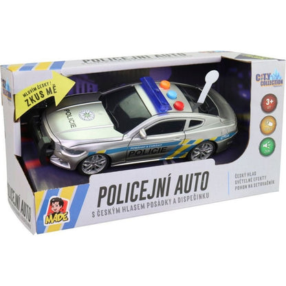 Policejní auto na setrvačník světlo zvuk (čeština) na baterie