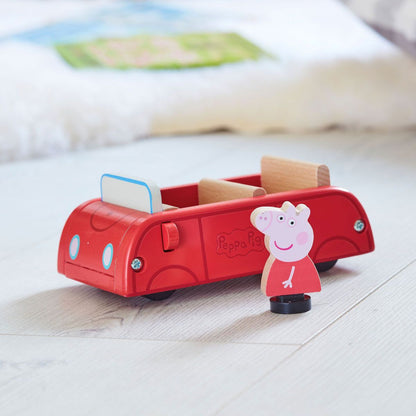 Peppa Pig dřevěné rodinné auto a figurka Peppa