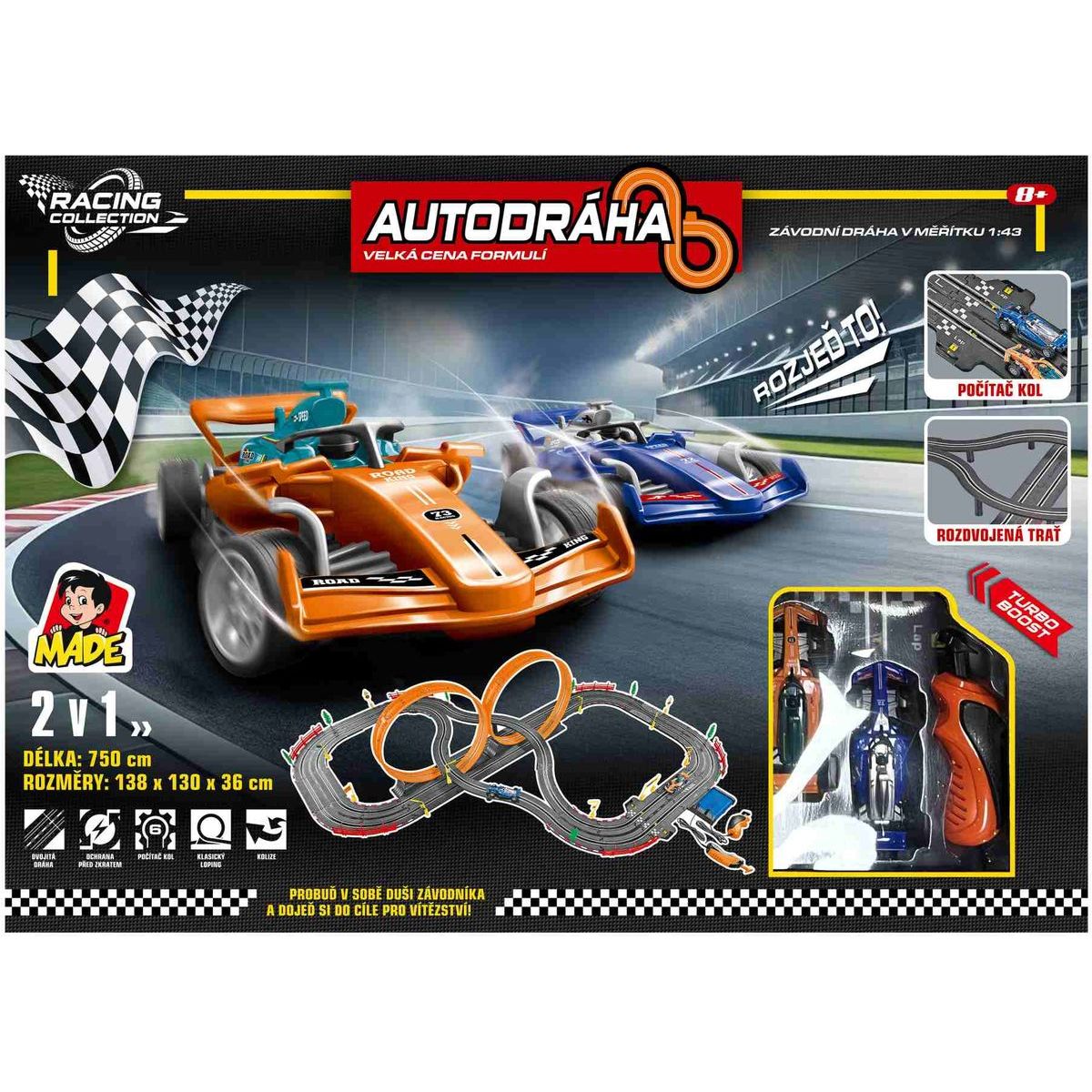 MaDe Autodráha s formulemi, 750 cm
