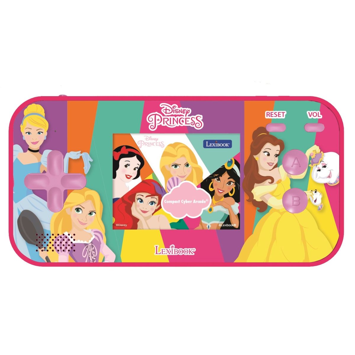 Lexibook Herní konzole 2,5'' Disney princezny 150 her