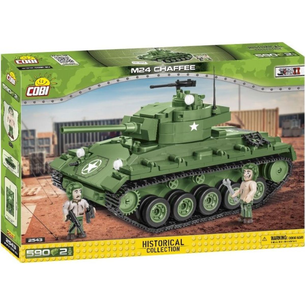 Cobi 2543 Malá armáda II. světová válka M24 Chaffee 590 dílků - Poškozený obal