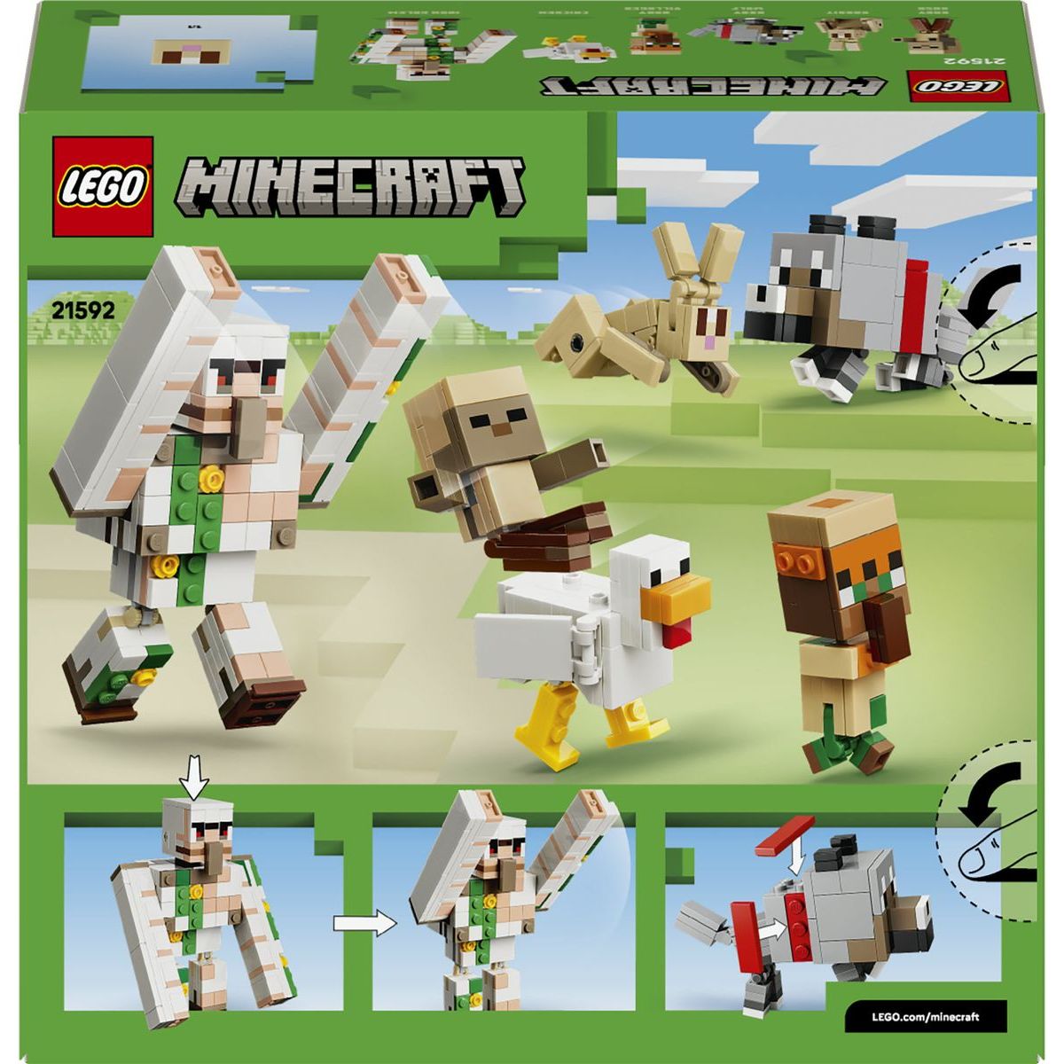 LEGO® Minecraft® 21592 Kuřecí žokej a útok v poušti