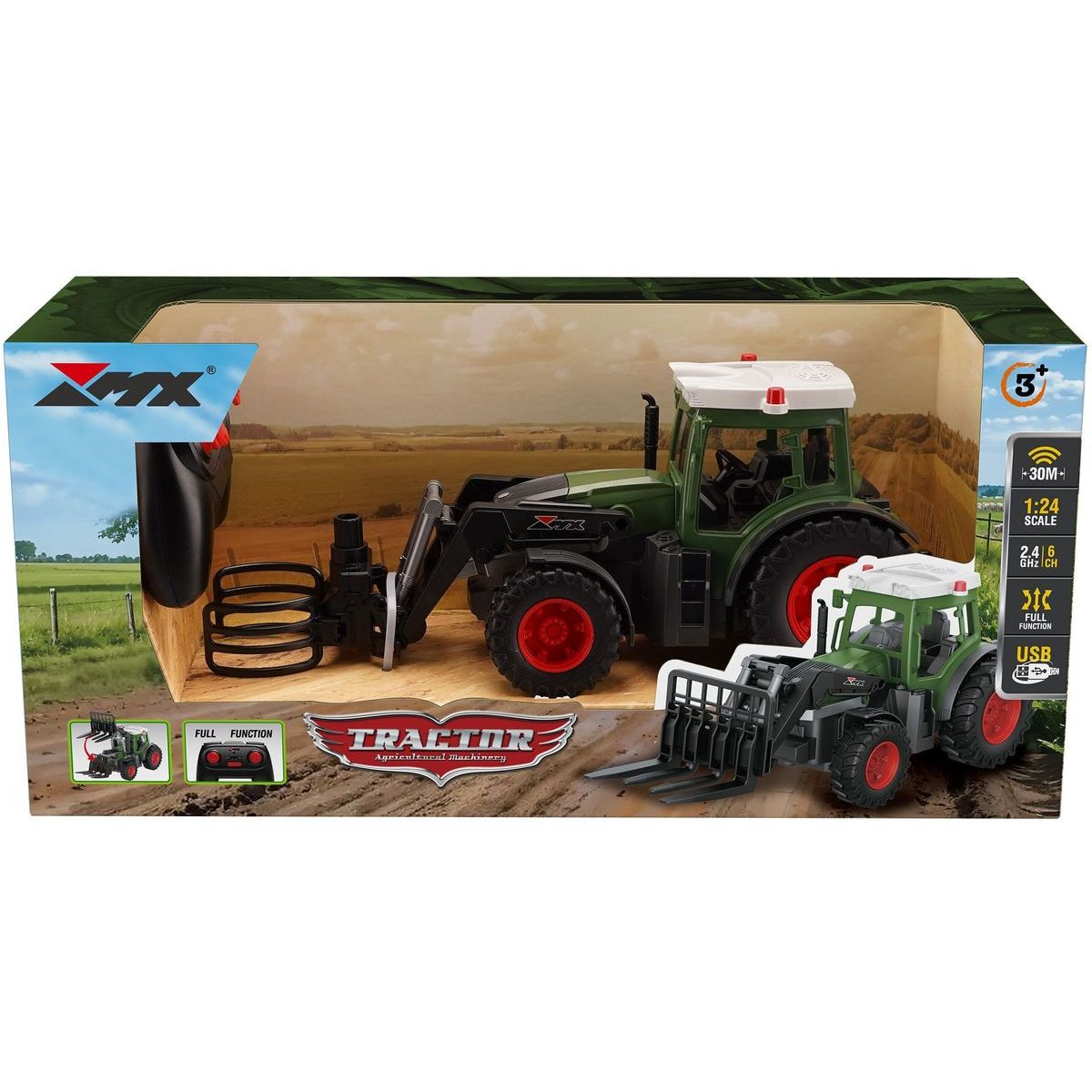 Alltoys RC traktor s kleštěmi na balíky 2.4Ghz