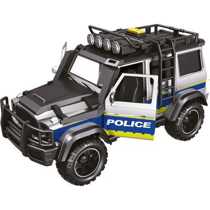 Sparkys CITY SERVICE CAR - 1:14 - Policejní auto s přívěsem a motorkou (se zvukem a světly)
