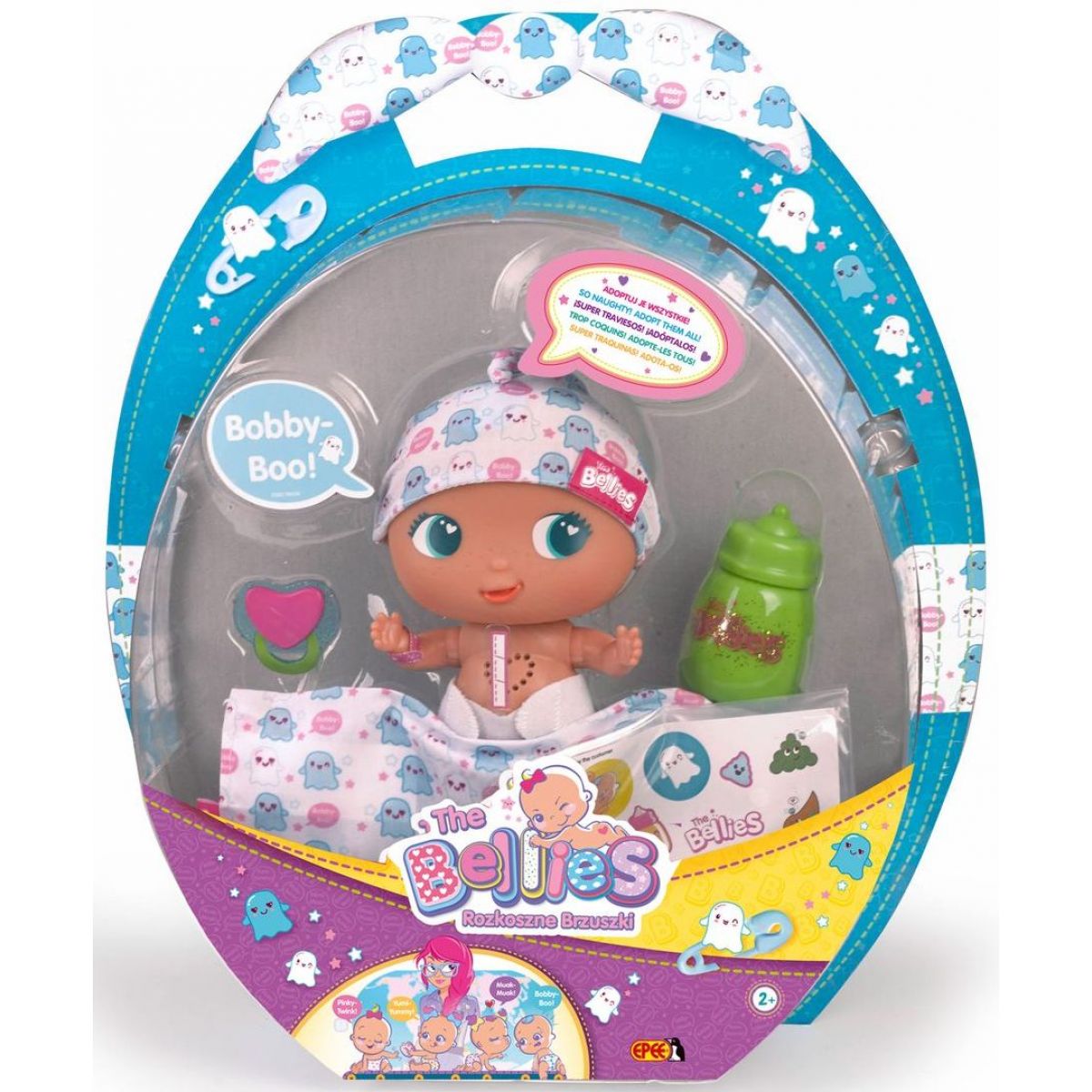 Epee Bellies Sweet Tummies interaktivní panenka s doplňky Bobby-Boo 16 cm