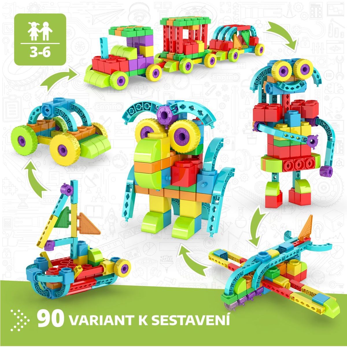 Engino STEM Qboidz Set 195 dílů