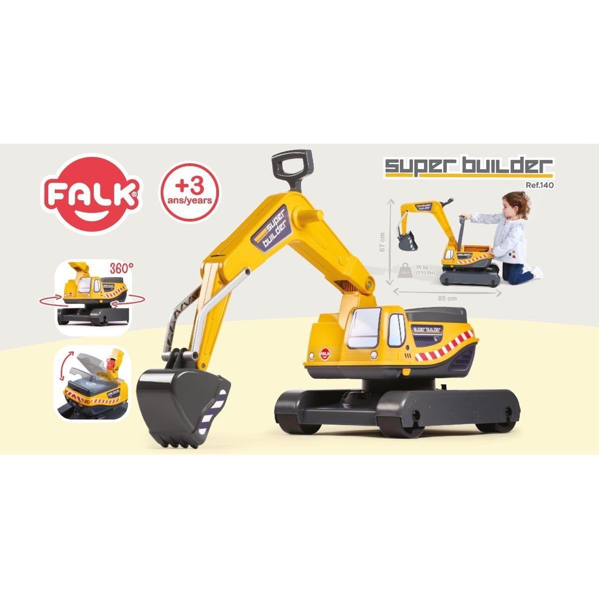 Falk Odstrkovadlo bagr žlutý