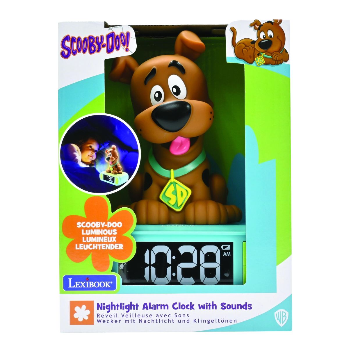 Lexibook Budík Scooby Doo se svítící figurkou