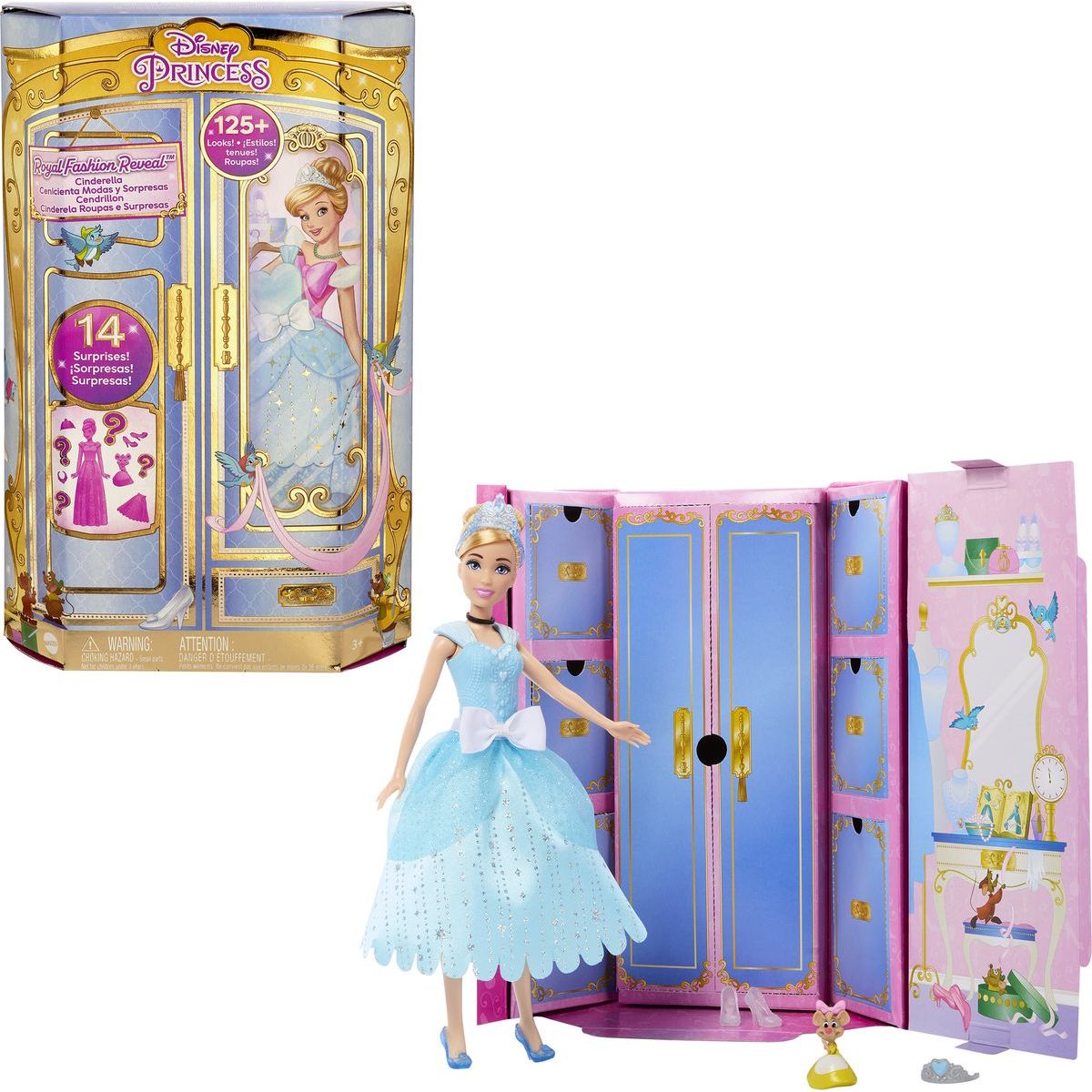Mattel Disney Princess Panenka s královskými šaty a doplňky - Popelka JCR96