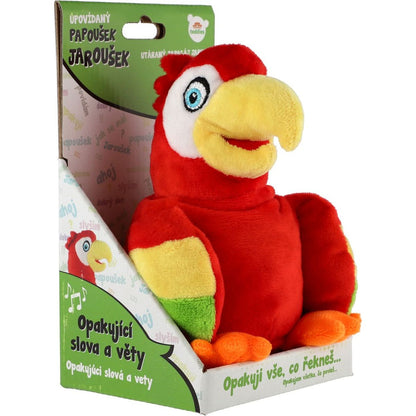 Teddies Plyšový papoušek Jaroušek opakující věty 18 cm