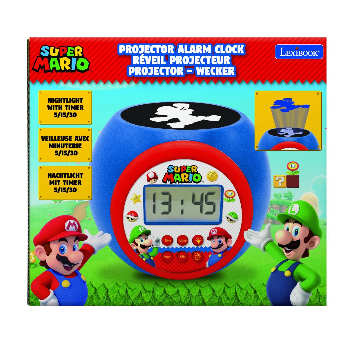 Lexibook Budík Super Mario se stropním projektorem