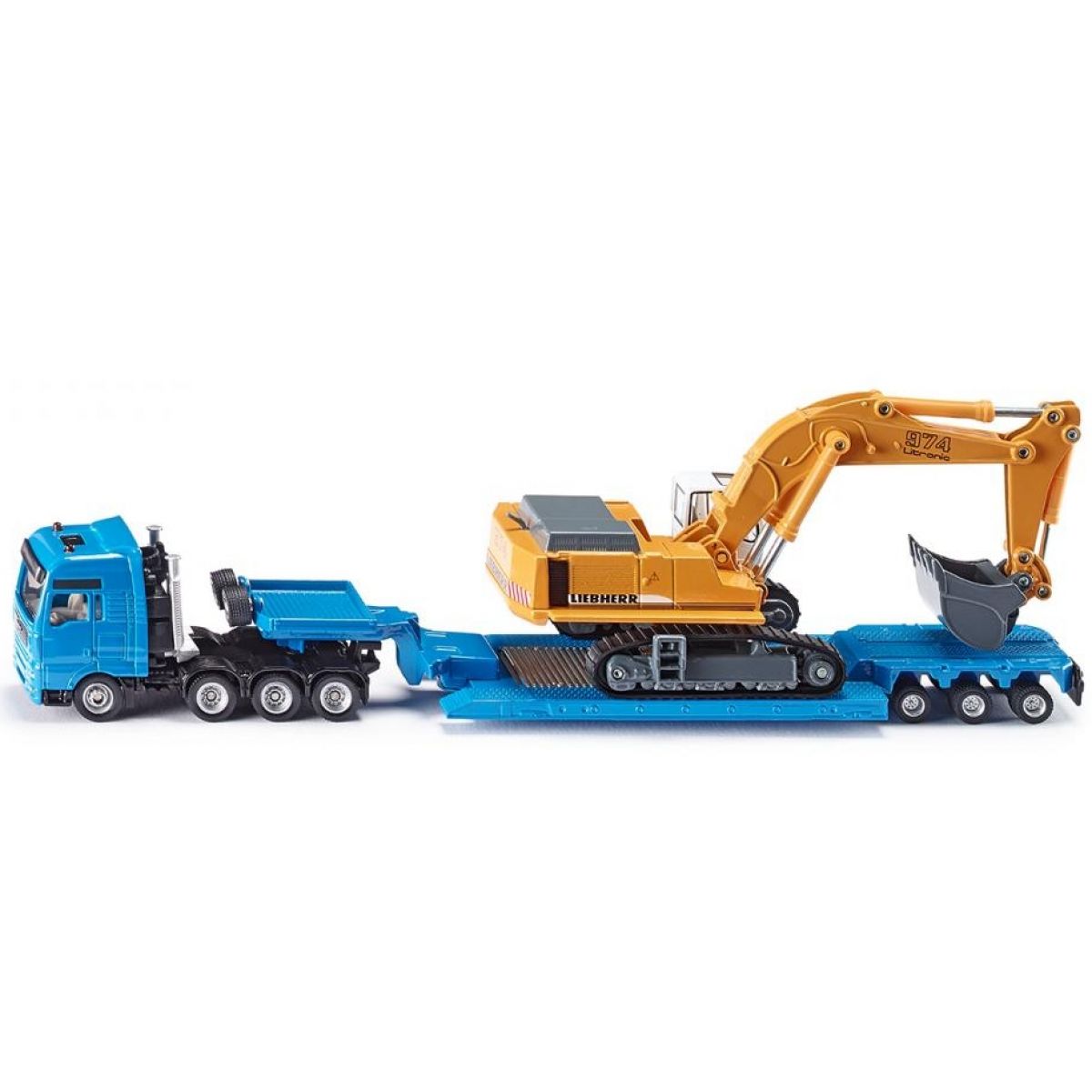 Siku Super Těžký náklad s podvalníkem a bagrem 1:87