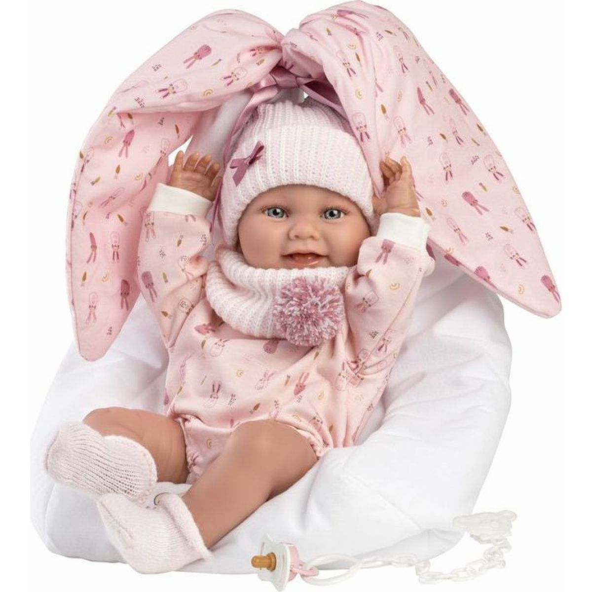 Llorens 73902 New born holčička realistická panenka miminko s celovinylovým tělem 40 cm