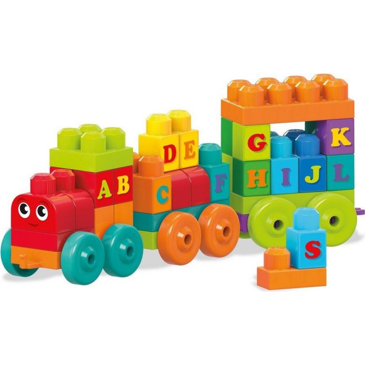 Megabloks Stavebnice Vláček s písmenky 60 dílků