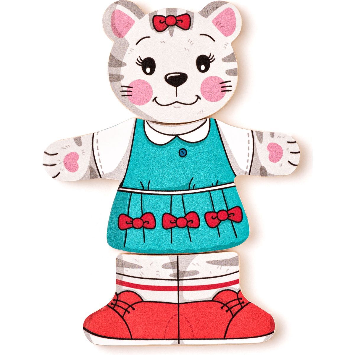 Woody Puzzle šatní skříň Kočička 18 dílů