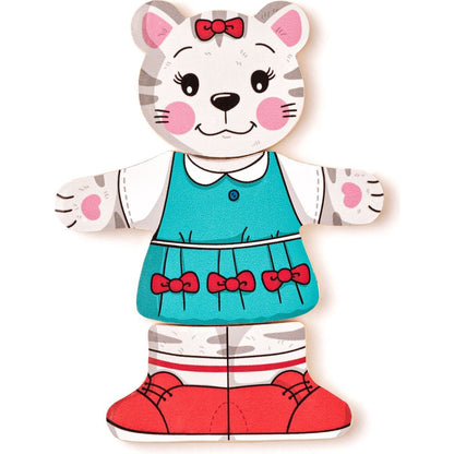 Woody Puzzle šatní skříň Kočička 18 dílů