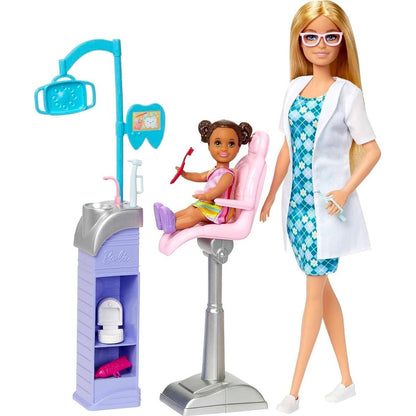 Mattel Barbie povolání herní set s panenkou zubařka blondýnka