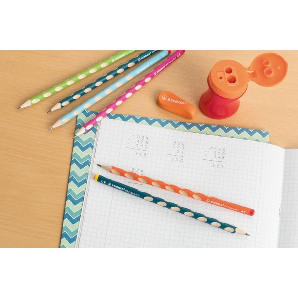 Tenká ergonomická grafitová tužka pro praváky STABILO EASYgraph S modrá 2 ks HB