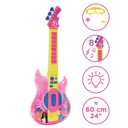 Lexibook Elektronická svítící kytara Barbie + brýle s mikrofonem