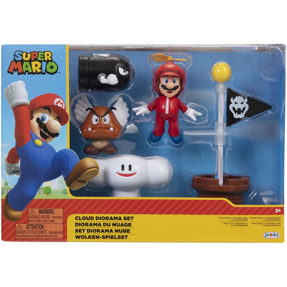 Super Mario sada Cloud Diorama se 6,5 cm figurkami