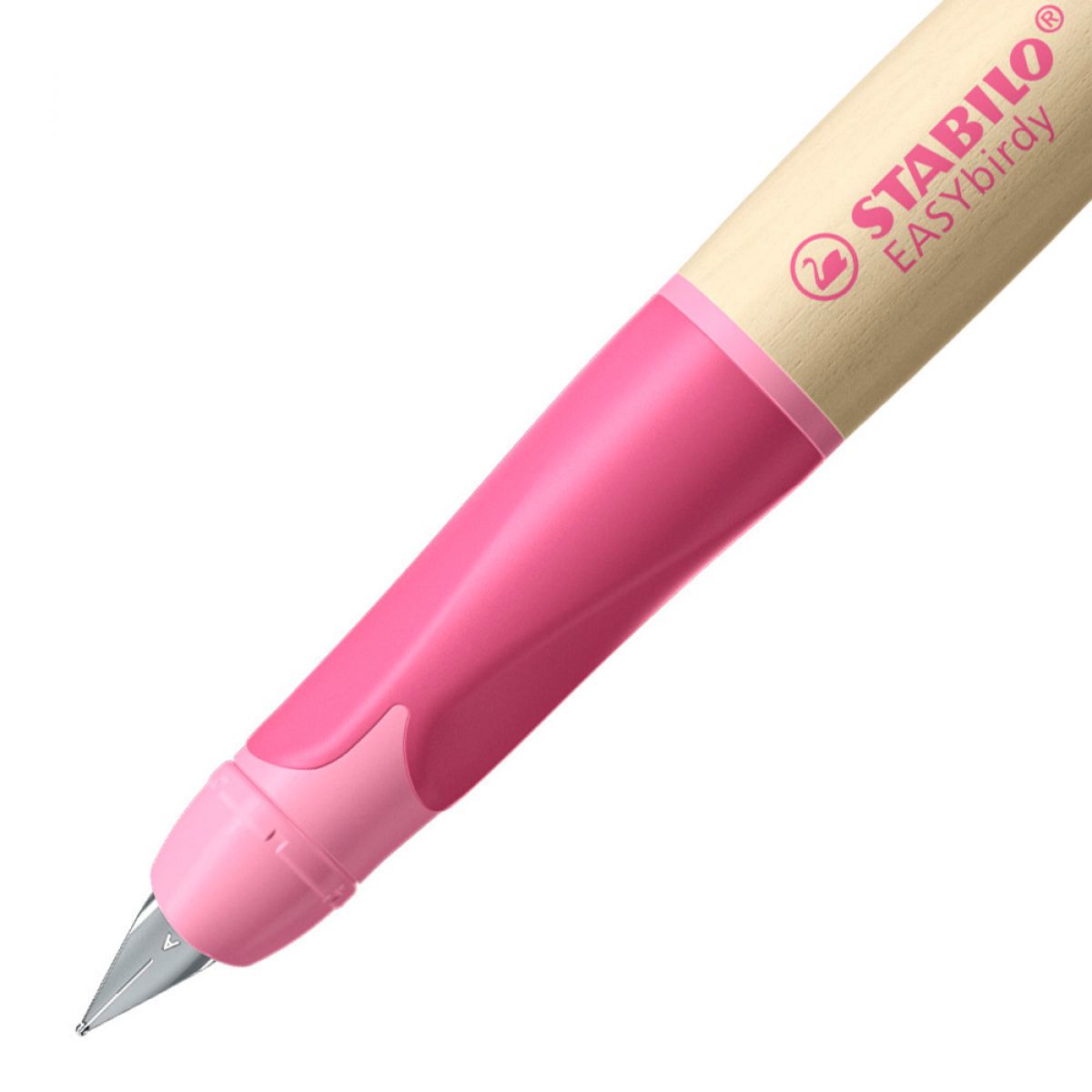 Ergonomické plnicí pero pro praváky - STABILO EASYbirdy Timber růžová vč. bombičky