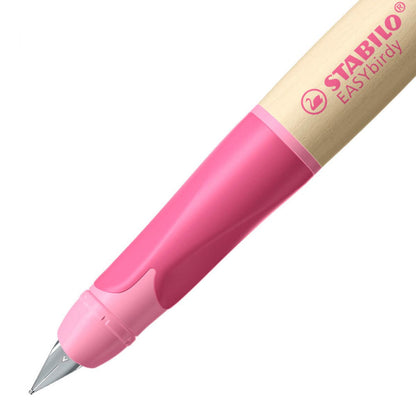 Ergonomické plnicí pero pro praváky - STABILO EASYbirdy Timber růžová vč. bombičky