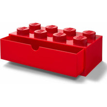 LEGO® stolní box 8 se zásuvkou 31,6 x 15,8 x 11,3 cm - červená