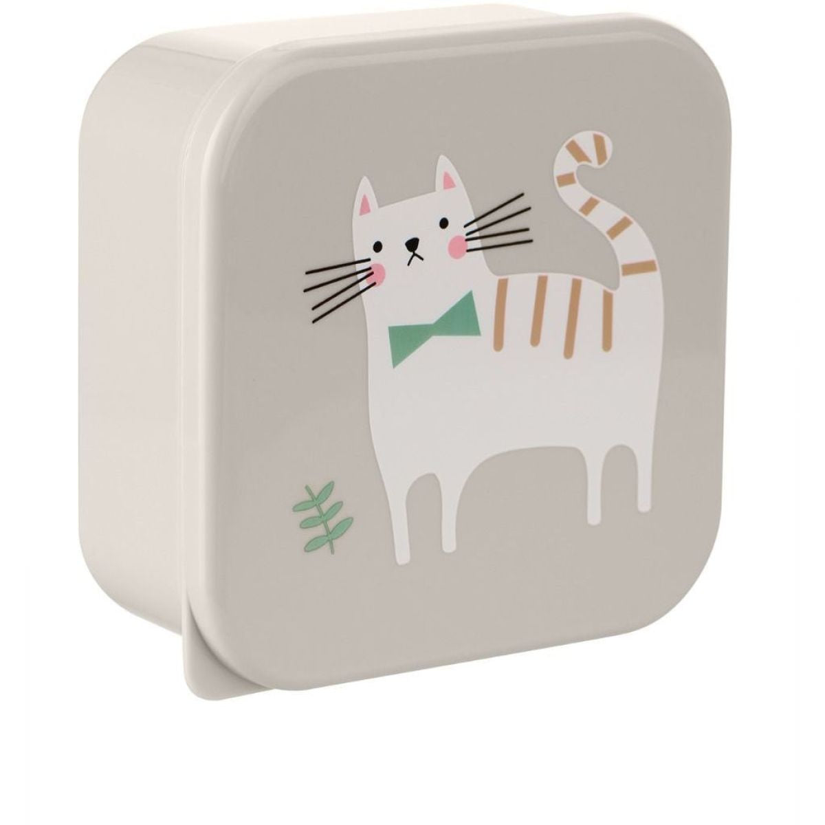 KikkaBoo Sada boxů na svačinu 4 ks Kitty Cat Grey