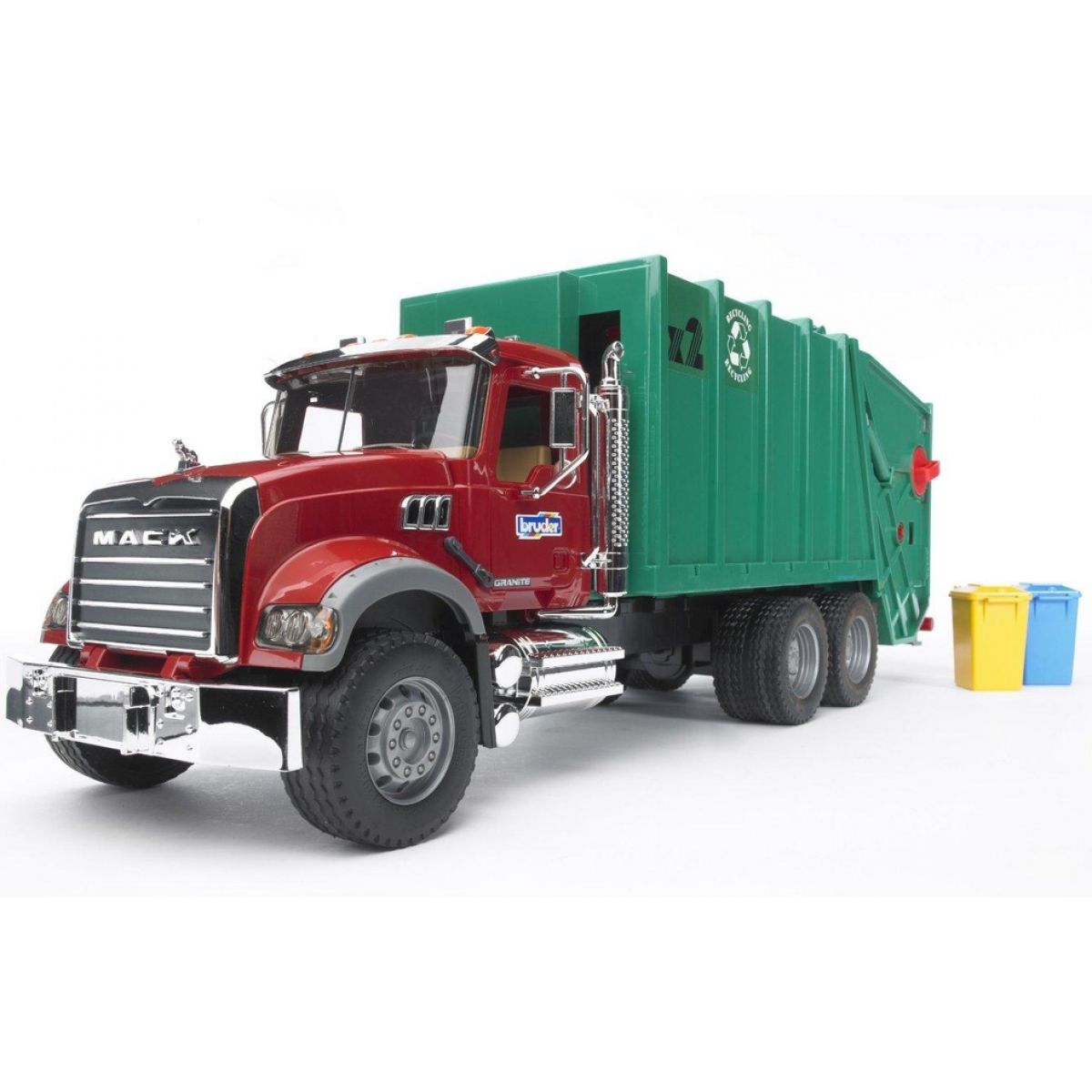 Bruder 02812 Nákladní auto MACK Granit popelář zelený