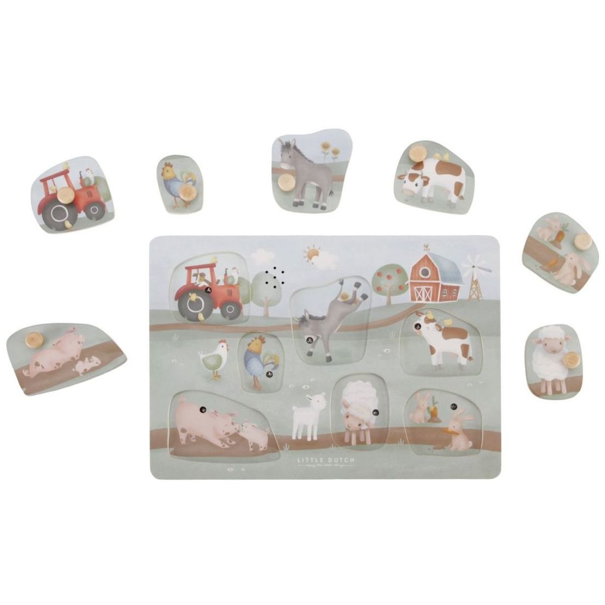 Little Dutch Vkládací puzzle se zvukem Farma