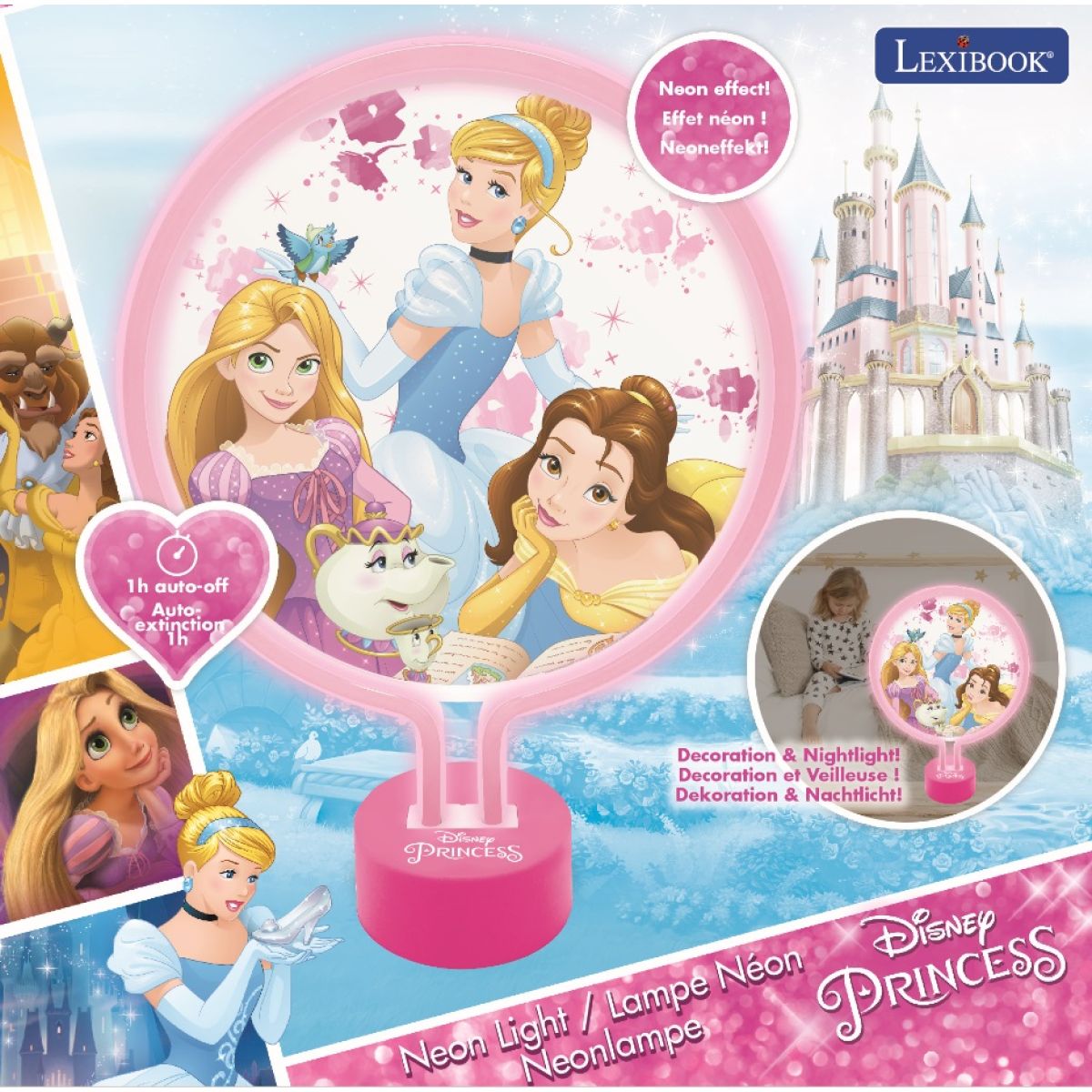 Lexibook Neonové dekorativní světlo Disney princezny