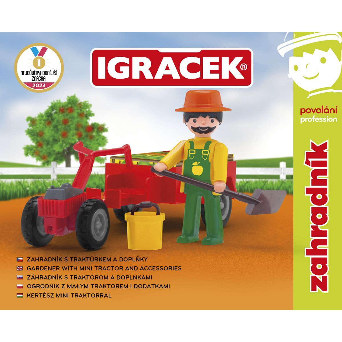 Igráček Zahradník - figurka s traktůrkem a příslušenstvím