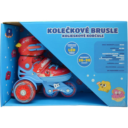 Sparkys Dětské svítící kolečkové brusle - Červené (vel. 26-30)