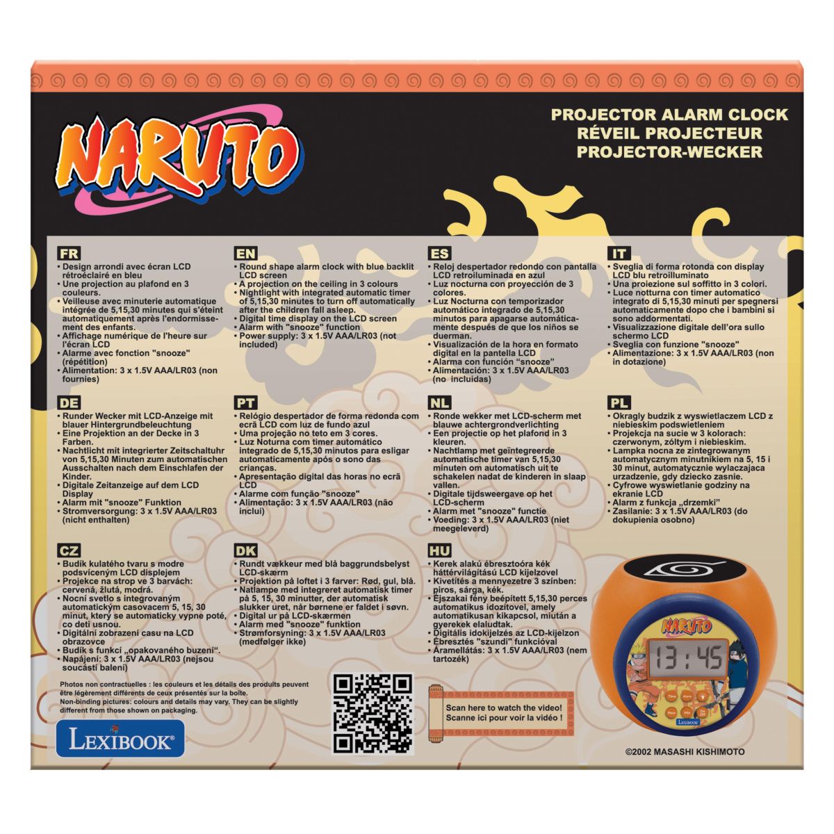 Lexibook Budík Naruto se stropním projektorem
